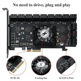 Pcie Sata Card 24 Port, 6Gbps Sata 3.0 Pcie Card,Support 24 Sata 4X 8X 16X 3.0