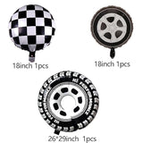121pcs Racing Balloon Garland Kit with Race Car Foil Balloons & Checker Flags