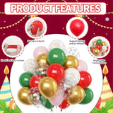 60pcs Christmas Balloons Red Green Pink Snowflake Confetti 12 Inch Party Supplies