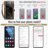 Samsung Galaxy S24+/Plus Wallet Case with Card Holder, Coffee - Premium Phone Case with Card Slot, Coffee Color