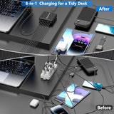 360W Usb C Charging Station - 8 Ports Fast Charger Block | Pd 100W | Gan Charger Block For Multiple Devices, Charging Hub For Laptop Macbook Pro/Air/Ipad Pro/Iphone