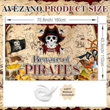 6x3.6 Ft Pirate Treasure Map Backdrop Banner Nautical Birthday Party Decorations