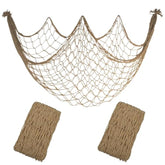 2 Pack Fish Net Decorations - 80X40 Inch Brown Fishing Net Decor For Under The Sea Hawaiian Beach Themed Party, 3Mm Thick Natural Cotton Versatile Nautical Netting For Party Wall Table Ceiling Decor