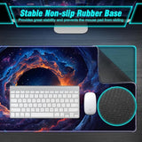 Large Gaming Mouse Pad, Technological Nebula Style Professional Gaming Mousepad, Nonslip Waterproof Rubber Base Mouse Pad For Gaming & Office & Home, 31.5 X 11.8Inch Full Desk Mouse Pad