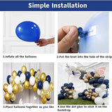 145Pcs Navy Blue Balloon Garland Arch Kit, Gold White Royal Blue Ballo