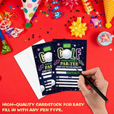 Golf Birthday Party Invitation, Mini Golf Themed Fill-In Invites, 20 Invitations With Envelopes For Friends (4" X 6"), Neon Glow Party Favors Decorations And Supplies -47