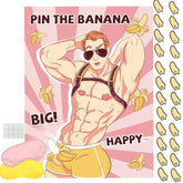 Bridal Shower Games Bachelorette Party Games Funny Party Game - Pin The Banana On The Hunk 24 Players, Birthday Party Game Girls Nights Party Game Pin The Game, Engagement Party Games Adults Wall Game