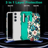 for Galaxy S24 FE Case,Three Layer Heavy Duty Shockproof Protection Hard Plastic+Soft Silicone Full Body Drop Protective Case for Samsung Galaxy S24