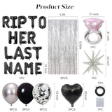 49 Pcs Bachelorette Party Decorations Rip To Her Last Name Balloon Banner Rip Single Life Bachelorette Party Supplies