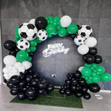 50 Pcs Black Green Soccer Balloons for Soccer Birthday and Team Party Decor