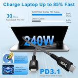 For Samsung Charger Cable 6Ft 240W Usb C To Usb C Super Fast Charging Cord For Samsung Galaxy A17 Z Flip 7 Fe Z Fold 7 A16 A36 S25 Ultra Macbook Ipad, 2Pack Type C Android Charger Braided Power Cord