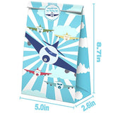 Airplane Goodie Bags-24 Pcs Airplane Party Favors Candy Bags With Stickers, Airplane Goody Gift Treat Bags Airplane Themed Birthday Party Supplies