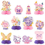 12Pcs Butterfly Baby Shower Party Honeycomb Table Centerpieces, It'S A