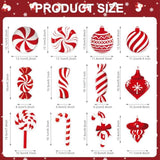 24 Pcs Christmas Candy Cane Hanging Swirl Decorations - Red And White Lollipop Peppermint Ceiling Hanging Swirls Streamers Ornaments For Candy Land Home Winter Holiday Xmas Christmas Party Decor