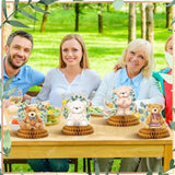 9 Pieces Bear Baby Shower Honeycomb Centerpieces Paper Bear Table Decorations Baby Shower Decorations Table Toppers For Birthday Party Favors Supplies, 9 Styles