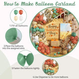 Fall Balloon Garland Arch Kit Burnt Orange Sage Green White Nude Gold Balloons for Party