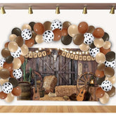 Western Cowboy Birthday Decorations 65Pcs Balloons Backdrop 5.9X3.6Ft Baby Shower
