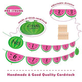 Watermelon Photo Banner 1-12 Month 1St Birthday Monthly Banner Baby Girl Photo Display Milestone Photograph Bunting Garland One In A Melon Summer Fruit Themed Party Supplies Decorations