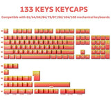 Pbt Keycaps 133 Keys Flame Gradient Keycaps Cherry Profile Dye-Sublimation Cus