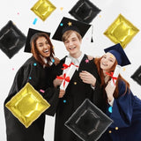 Square Aluminum Foil Balloon Wall Backdrop, 25 Pieces Gold And Black Double-Sided Balloon Arch Kit, Suitable For Theme Parties, Weddings, Anniversaries And Other Celebration Decorations