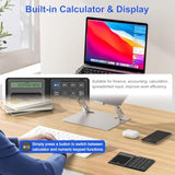 Bluetooth Number Pad Touchpad With Calculator - Rechargeable Folding Portable Wireless Numeric Keypad 23-Keys, Large Trackpad Bluetooth Travel Numpad Data Entry & Calculation & Trackpad Mouse 3 In 1