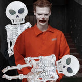 2Pcs 34x62" Scary Skeleton Foil Balloons - Life-Size Skull for Halloween & Haunted House