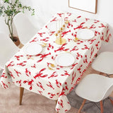 4Pcs Crawfish Tablecloth Birthday Party White And Red Crawfish Table Covers 51 X 86 Rectangle Lobster Table Cloth For Birthday Party Baby Shower Wedding Decoration Supplies