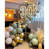 Sage Green Balloon Garland Kit,138Pcs Sage Green Balloons With White Metallic Gold Confetti Balloons For Wedding Birthday Party Baby Shower Party Background Decoration