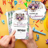 Animals Birthday Party Invitation, Leopard Print Themed Fill-In Invites For Men & Women, 20 Invitations With Envelopes (4" X 6"), Adults Safari Jungle Party Favors Decorations And Supplies -38
