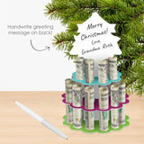 Merry And Bright Trees - Diy Colorful Whimsical Christmas Party Money Holder Gift - Cash Cake
