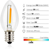 C7 Candelabra LED Light Bulbs E12 Chandelier Base Warm White 2700K Clear Bulbs 4 Pack