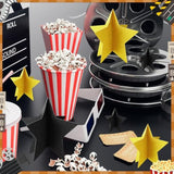 70 Pc Black Gold Star Centerpieces for Party Birthday Graduation Table Decor