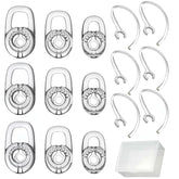 Replacement Earbuds Ear Tips, Ear Hook Loops, For Plantronics M155 M165 M1100 M100 M55 M28 M25 Voyager Edge, 6Pcs Bearloops Earhook 9Pcs Ear Bud Gel S/M/L, With Storage Box (Clear+Clear)