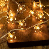 Flower String Lights 15 Ft 30 Led Fairy Christmas Lights Battery Operated Indoor&Outdoor Twinkle Lighting Bedroom Decor
