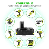 2Pack 3.8Ah P102 18V Replace For Ryobi Battery, For 18-Volt One+ Lithium Battery P104 P105 P102 P103 P107 Cordless Tools Compatible With Ryobi Batteries 18V