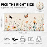 Large Mouse Pad With Coaster, Waterproof Extended Gaming Mousepad For Desk Computer, Xl Keyboard And Mouse Pad With Non Slip Rubber Base,Wildflower Butterflies Desk Pad Mat For Home Office
