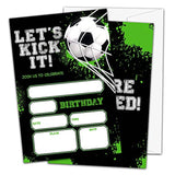 Soccer Birthday Invitations, Soccer Birthday Party Invitations For Boys Girls Kids, Football Sports Fill In Party Invites, Decorations, Favors, 20 Invitations With Envelopes (B06)