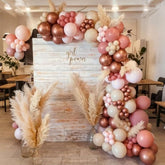 Blush & Rose Gold Balloon Garland Kit: Boho Baby Shower Decor