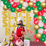 Pizza Party Decorations Kit - Balloon Garland Kit With Slice Slice Bab