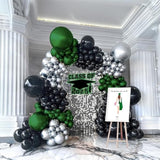 Dark Green And Black Silver Balloon Garland Arch Kit 160+Pcs For Wedding Birthday Baby Shower Graduation Party Decorations