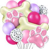 46 Pcs Dog Themed Balloon Decoration Set With Paw Print And Bone Balloons For Pet Puppy Baby Shower Birthday Party Supplies(Lovely Colors)