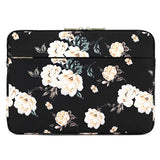 KAYOND 13 inch Laptop Sleeve, Compatible MacBook pro 14 and 12.5-13.3 inch, Water Repellent Bag,Shockproof case (13-13.3 inch, Black Peony)