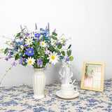 12 Pcs Artificial Spring Flowers Blue Rustic Blue And White Artificial Flowers Wildflower Floral Stems With Daffodils Daisy Flower Picks For Vase Table Centerpieces Kitchen Spring Decor