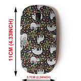2.4G Wireless Mouse With Cute Pattern Design For All Laptops And Desktops With Nano Receiver - Funny Sloth On Tree Rose Lily Daisy Sunflower