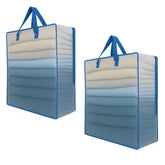 2 Pack Clear Storage Bags With Zipper And Handles – Blanket Bags For Closet Storage, Moving & College Packing – Underbed Organizer For Clothes, Pillows, Bedding, Christmas Wreaths
