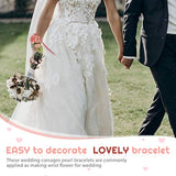 16 Pieces Corsage Wristlet Bracelet Wrist Corsage Prom Elastic Pearl Bands Wedding Corsages Pearl Bracelet Wedding Wristlets Diy Wrist Corsages Accessories For Bridesmaid Bridal Shower Party