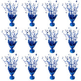 12 Pcs Metallic Foil Spray Centerpiece Party Star Table Decoration Brust Glitter Table Topper Decor For Birthday Graduation Holiday Christmas Dining Celebration New Year Party Supplies, Blue