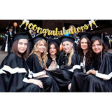 Congratulations Banner|Wedding|Anniversary|Graduation|Retirement Party Decorations Supplies Shimmering Gold Letters Banner Cheers