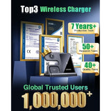 3 In 1 Charging Station For Wireless Charger For Iphone 16 15 14 13 12 11 X 8 & For Watch Charger Wireless Charging Station For Multiple Devices For Airpods 4 3 Pro