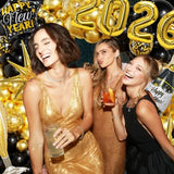 New Years Decorations 2026, New Year Balloon Arch with Black Gold Confetti 2026 Balloons for Eve Party Supplies Nye Decorations